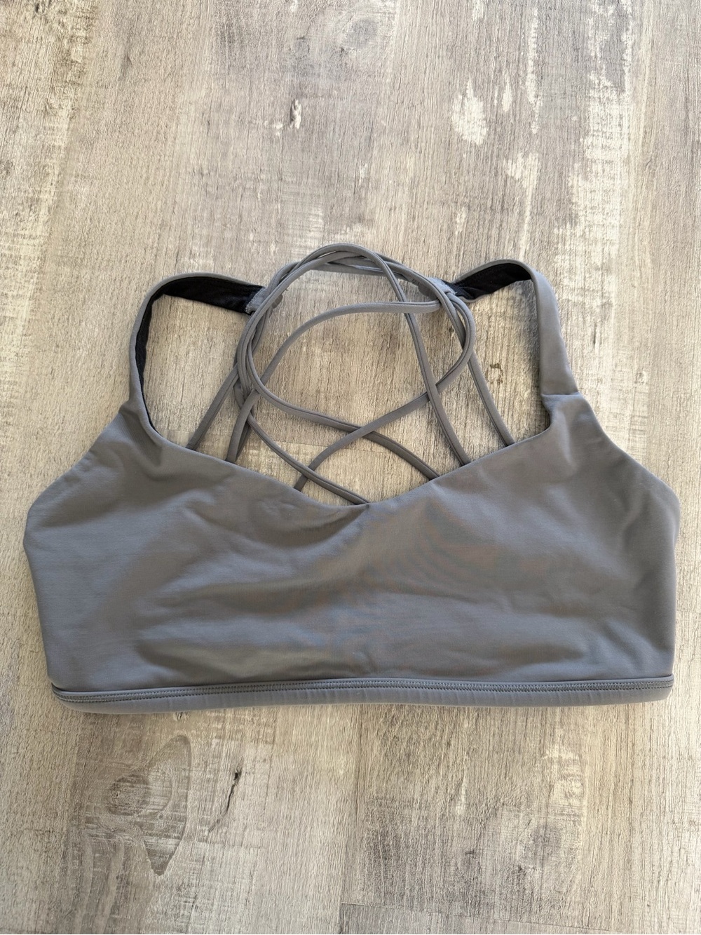lululemon athletica Gray Strappy Back Sports Bra